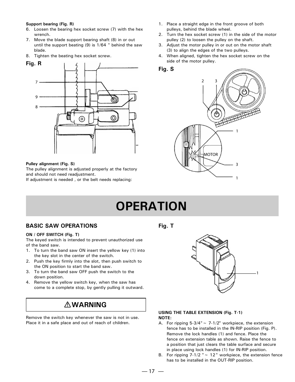 Operation, Warning | Hitachi CB 13F User Manual | Page 17 / 28