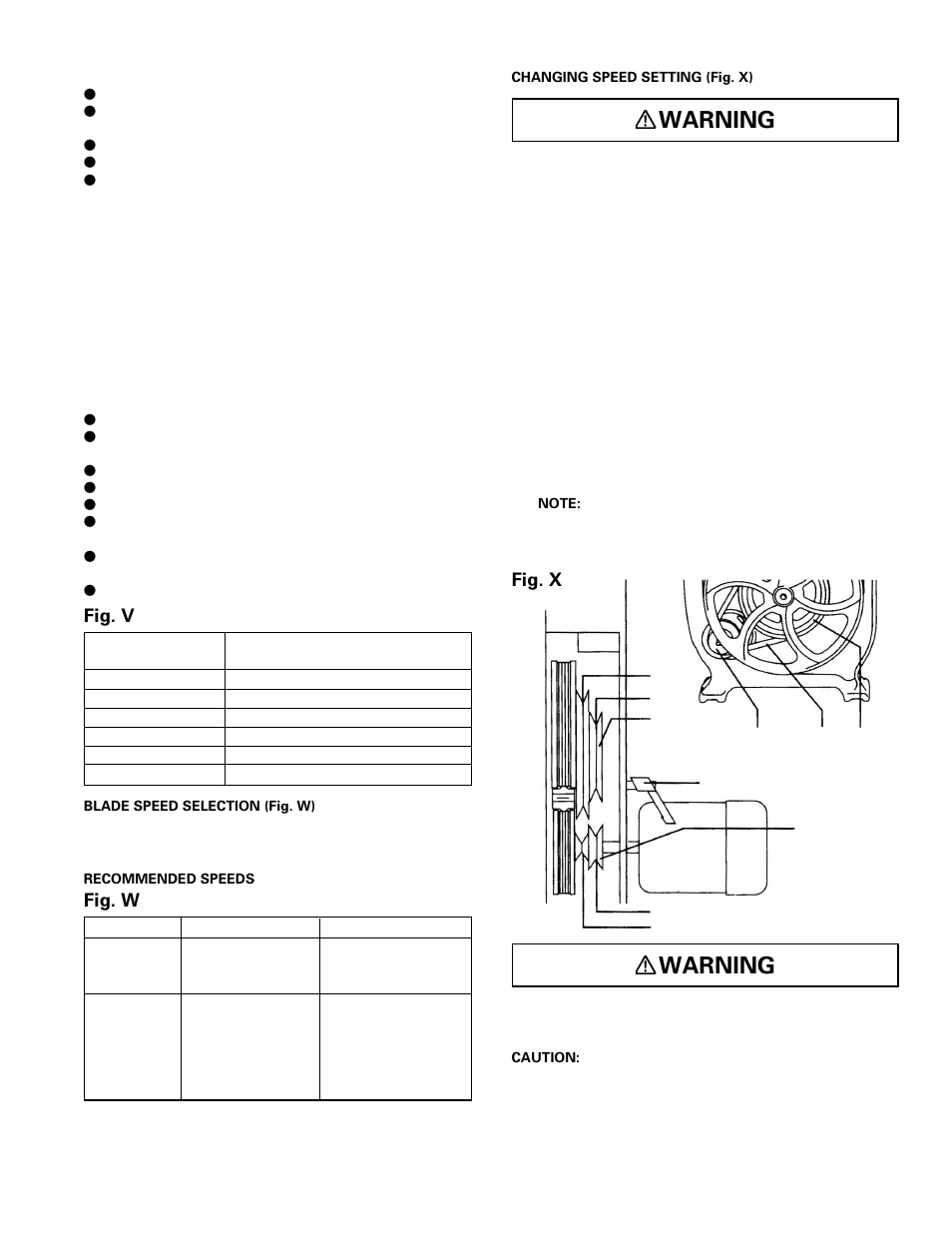 Warning, Fig. v, Fig. w | Fig. x | Hitachi CB 13F User Manual | Page 19 / 28