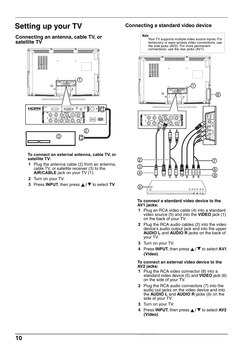 Setting up your tv | Hitachi L32A102 User Manual | Page 10 / 30