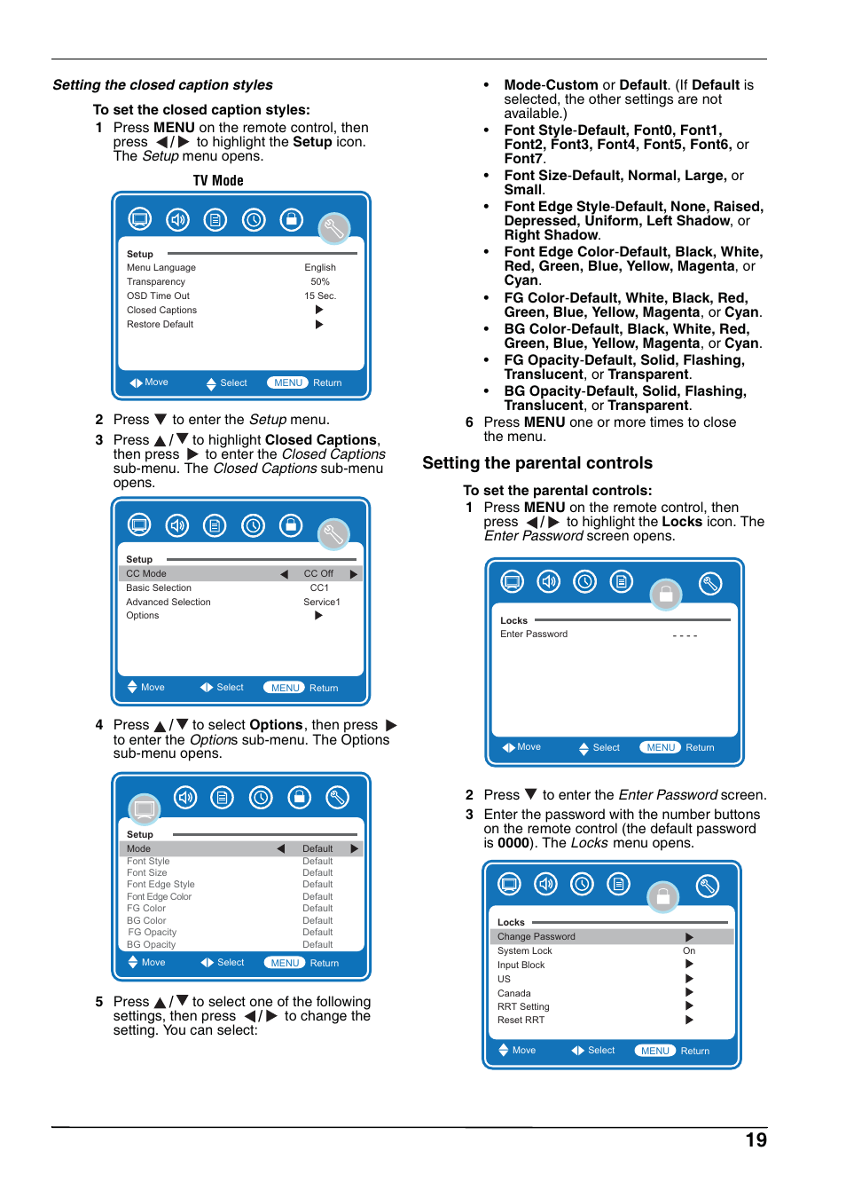 Setting the parental controls | Hitachi L32A102 User Manual | Page 19 / 30