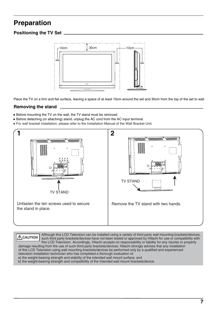 Preparation | Hitachi L32A102 User Manual | Page 7 / 30