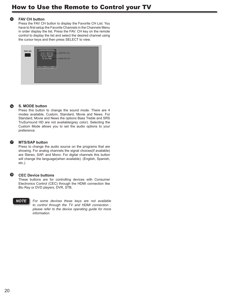 How to use the remote to control your tv | Hitachi L32A403 User Manual | Page 20 / 51