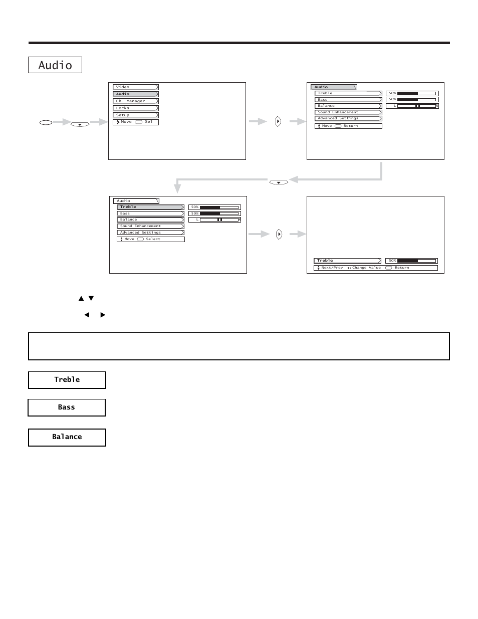 Audio | Hitachi 57UWX20B  EU User Manual | Page 39 / 64