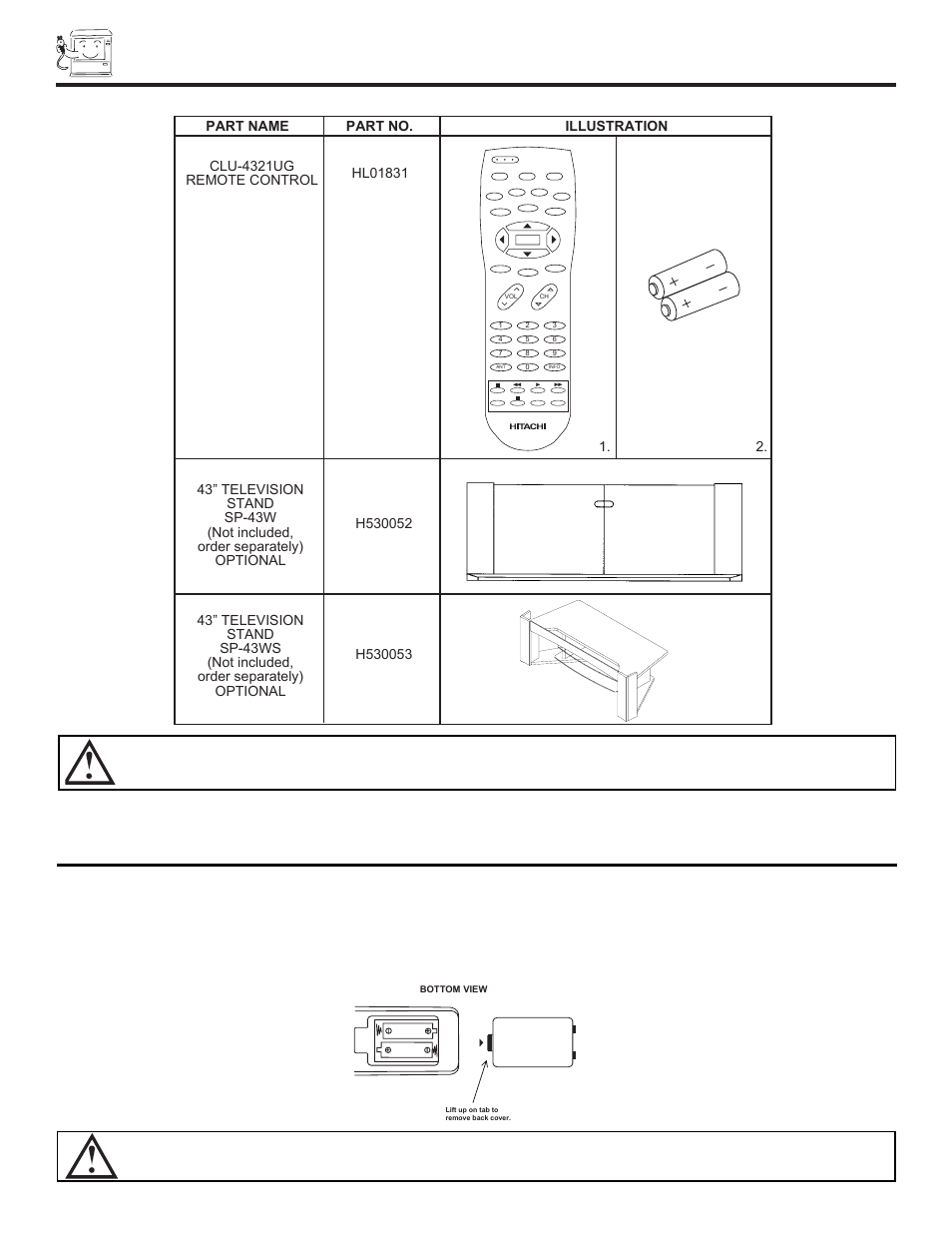 Accessories | Hitachi 57UWX20B  EU User Manual | Page 4 / 64