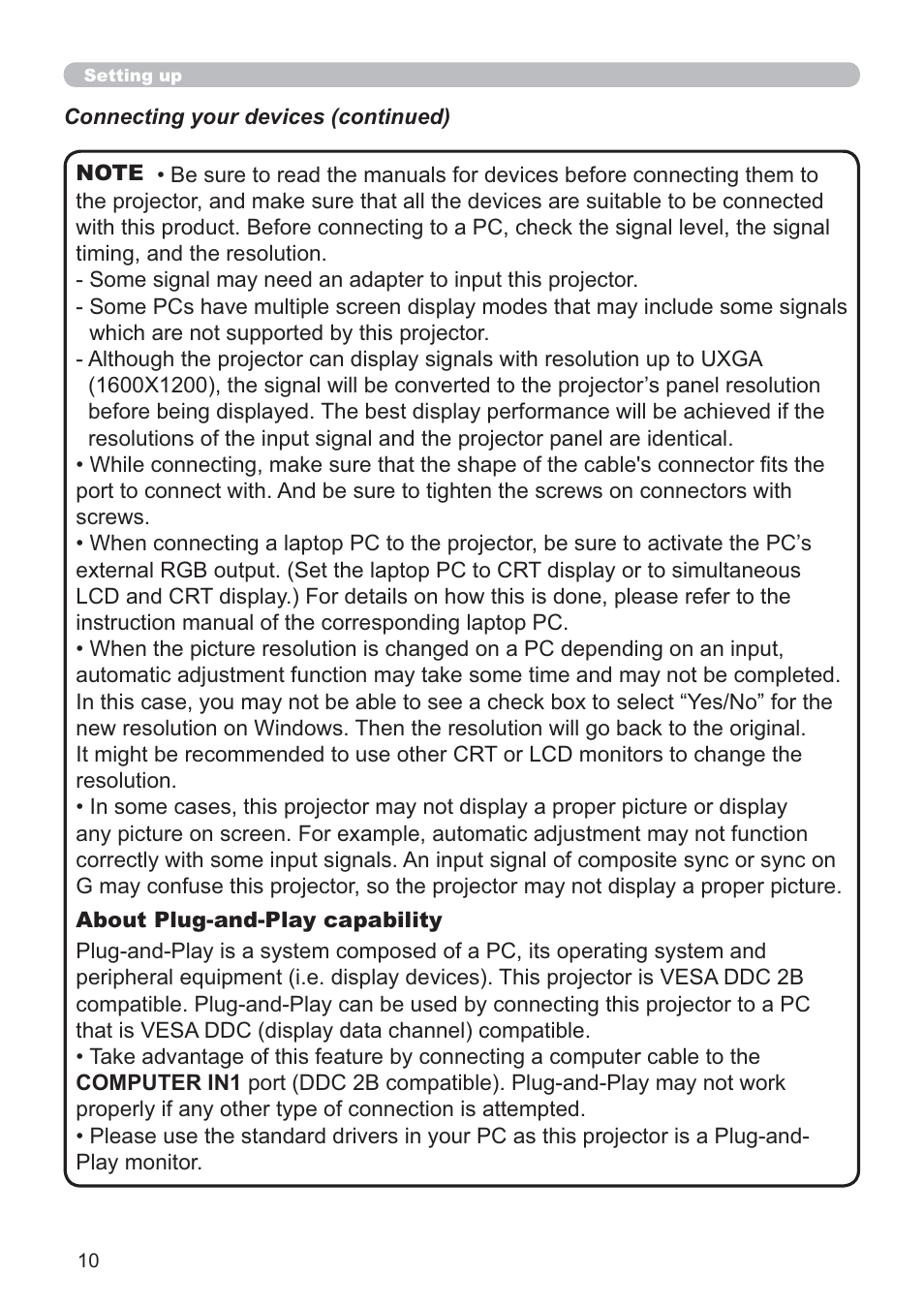 Hitachi CP-D10 User Manual | Page 10 / 65