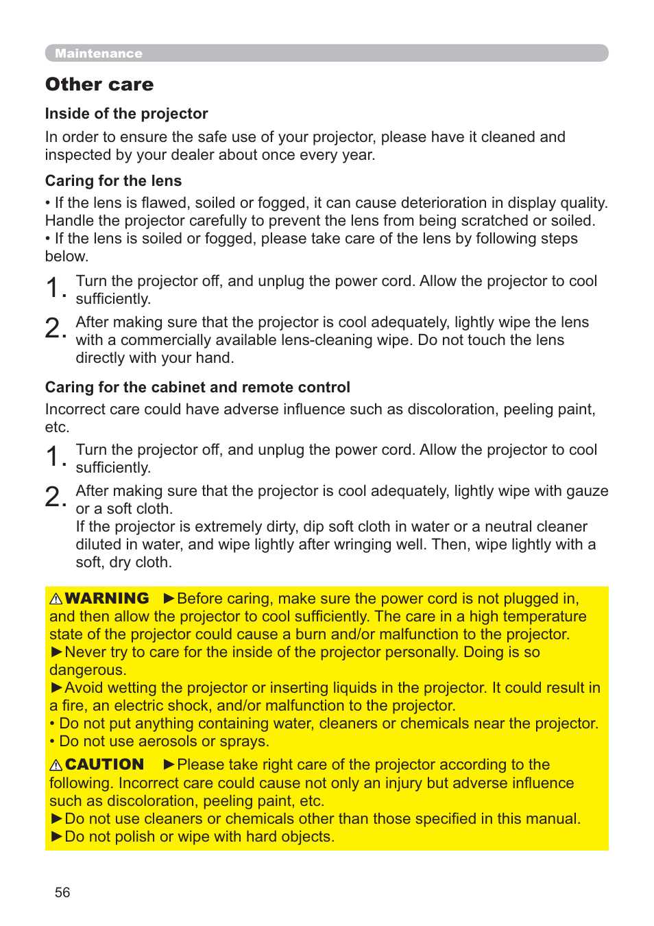 Hitachi CP-D10 User Manual | Page 56 / 65