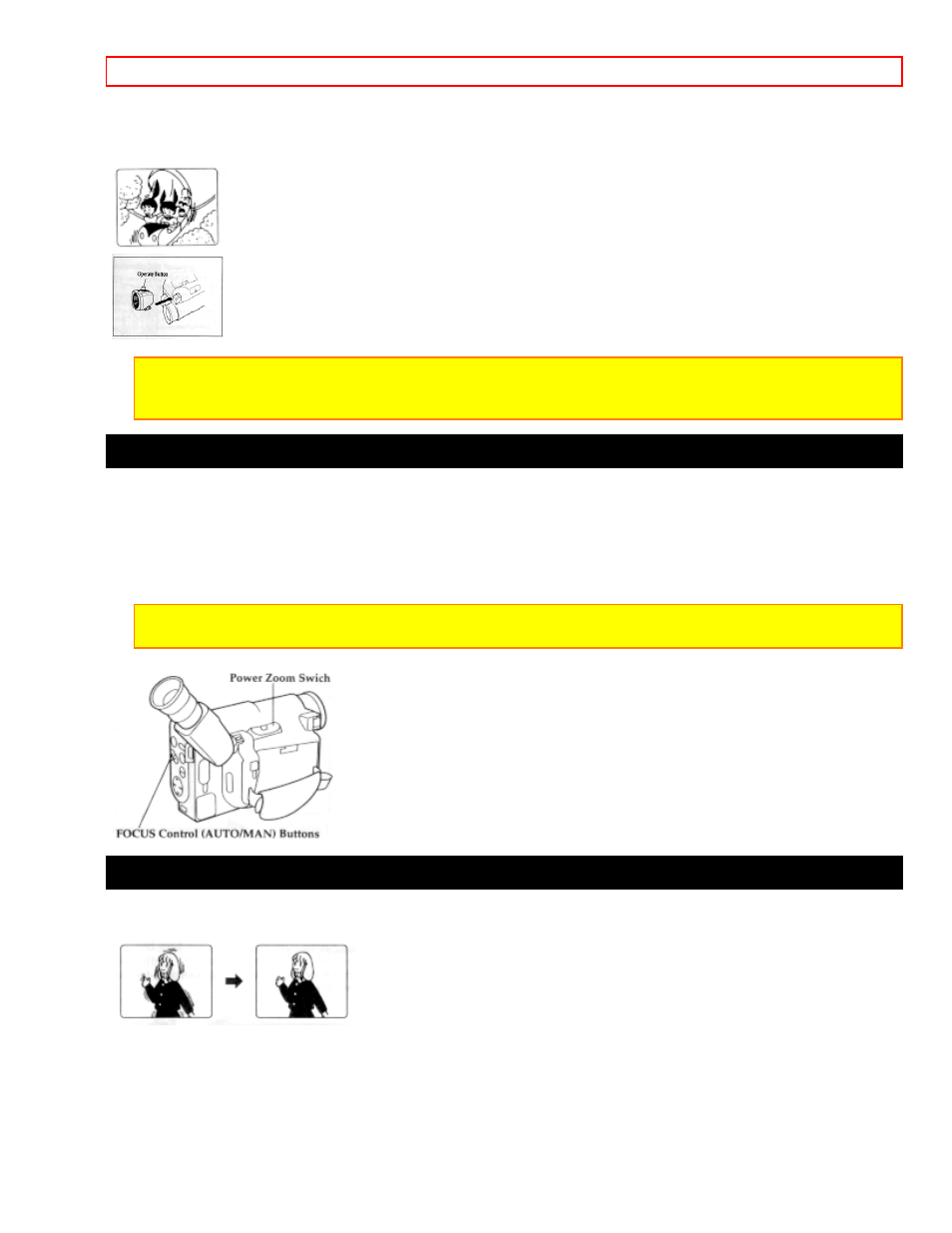 Using manual focus, Using the electronic image stabilizer | Hitachi VM-E520A User Manual | Page 30 / 50