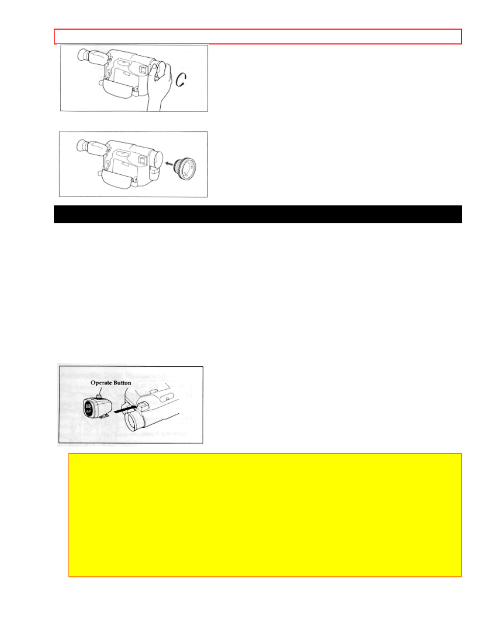 Attaching the optional dc camera light, Removing the dc camera light | Hitachi VM-E520A User Manual | Page 43 / 50
