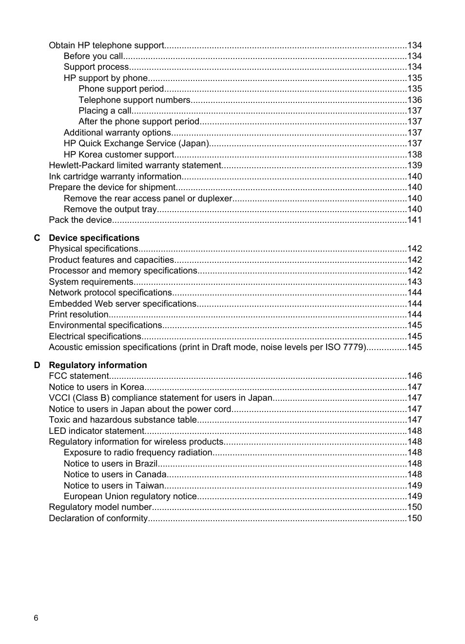 HP Officejet 6000 User Manual | Page 10 / 168