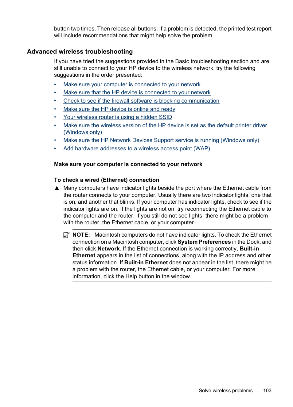 Advanced wireless troubleshooting | HP Officejet 6000 User Manual | Page 107 / 168