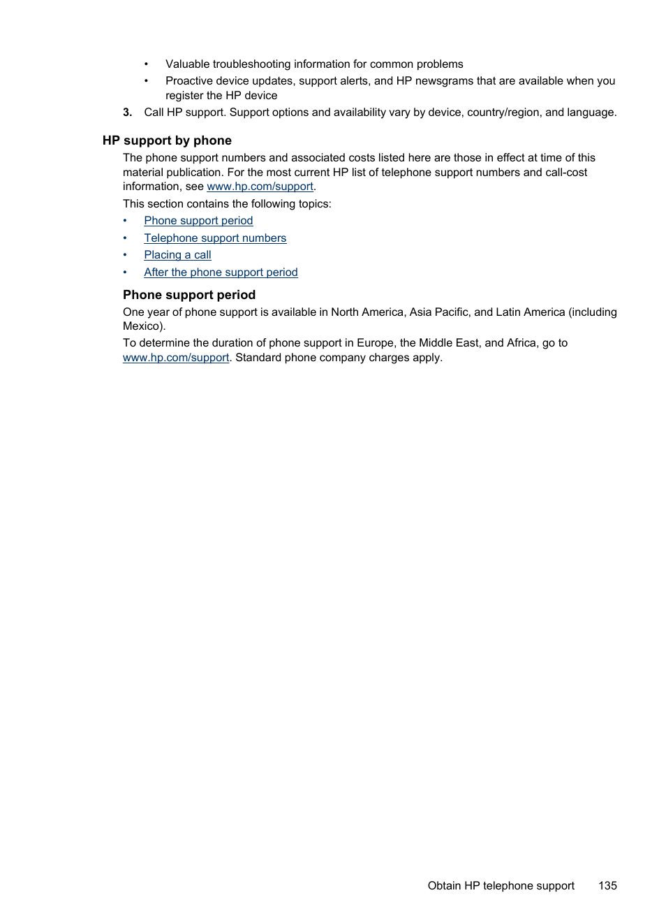 Hp support by phone, Phone support period | HP Officejet 6000 User Manual | Page 139 / 168