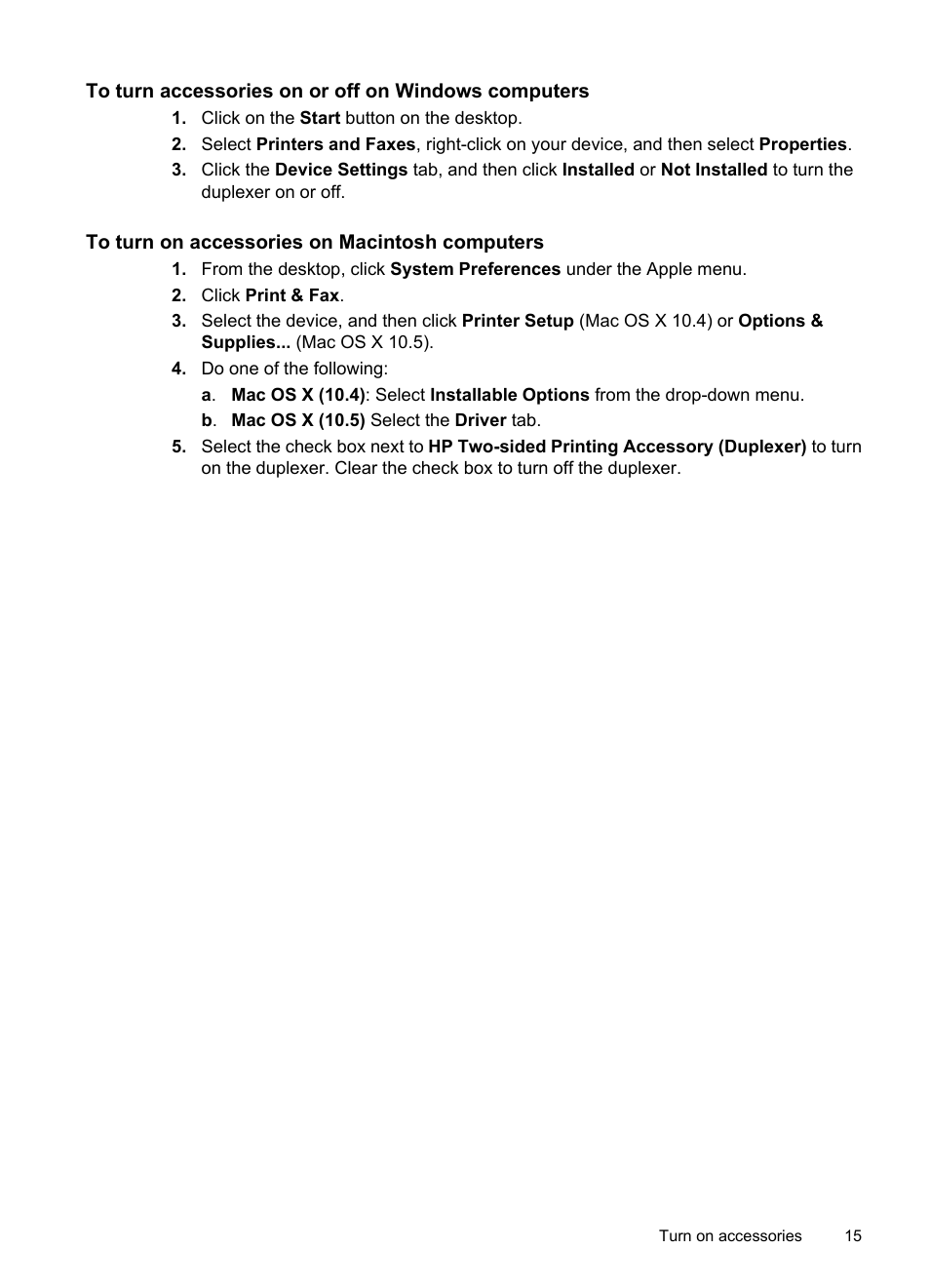 To turn accessories on or off on windows computers, To turn on accessories on macintosh computers | HP Officejet 6000 User Manual | Page 19 / 168