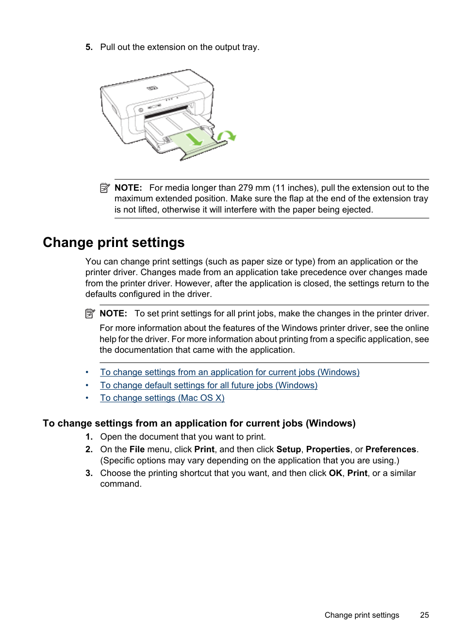 Change print settings | HP Officejet 6000 User Manual | Page 29 / 168