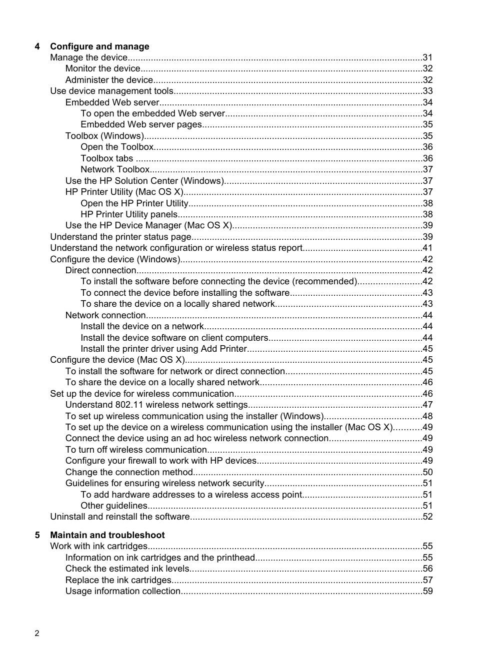 HP Officejet 6000 User Manual | Page 6 / 168