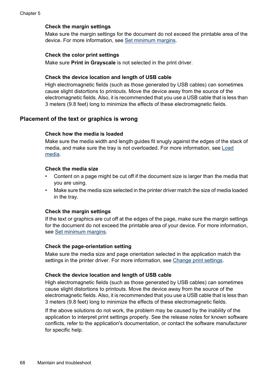 Placement of the text or graphics is wrong | HP Officejet 6000 User Manual | Page 72 / 168