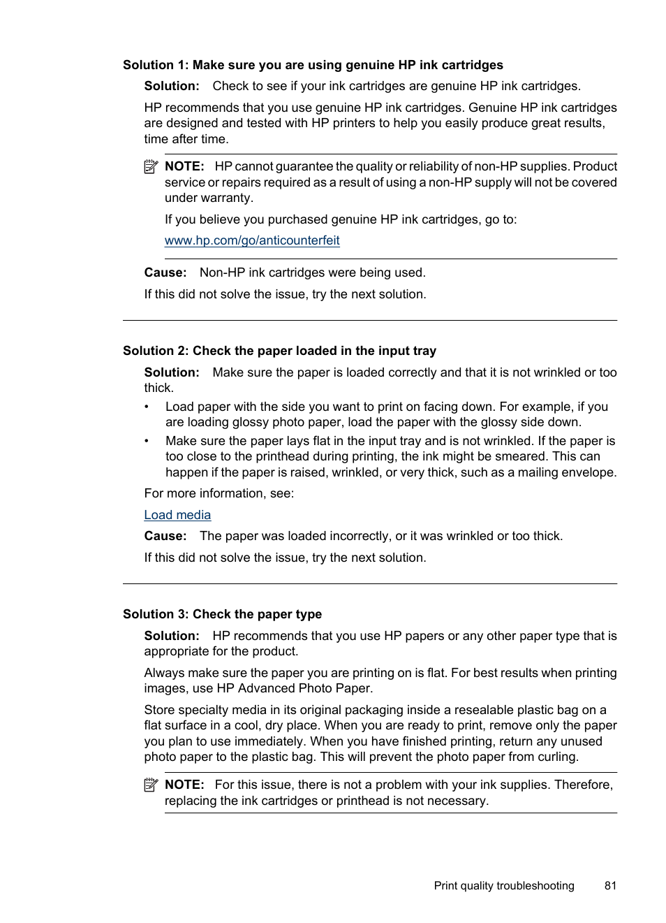 Solution 3: check the paper type | HP Officejet 6000 User Manual | Page 85 / 168