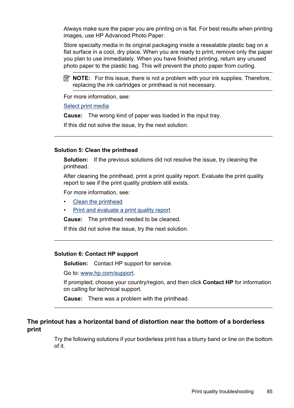 Solution 5: clean the printhead, Solution 6: contact hp support | HP Officejet 6000 User Manual | Page 89 / 168