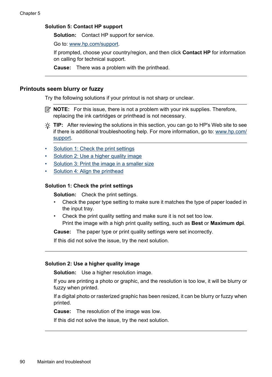 Printouts seem blurry or fuzzy, Solution 5: contact hp support | HP Officejet 6000 User Manual | Page 94 / 168