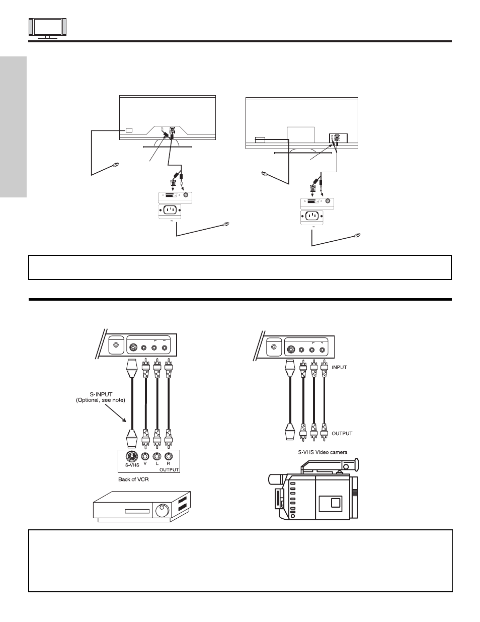 Connecting plasma display monitor to avc box, Connecting external video sources, First time use | Hitachi 55HDX61 User Manual | Page 14 / 100