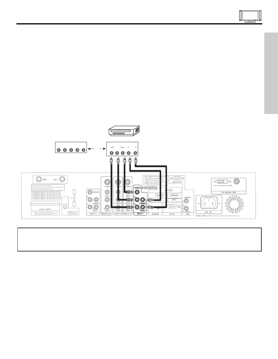 Connecting external video sources, First time use | Hitachi 55HDX61 User Manual | Page 19 / 100