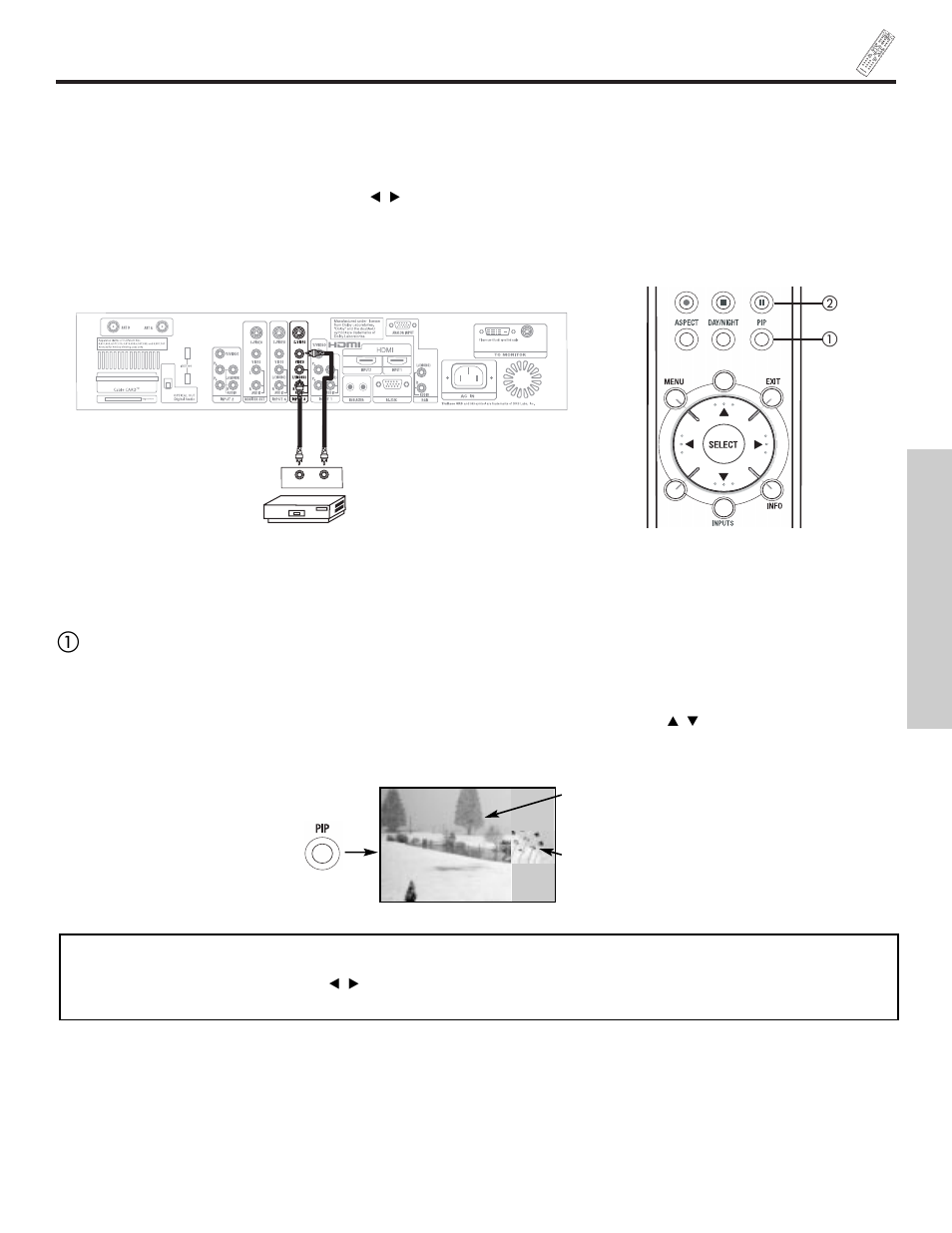 Picture-in-picture (pip), The remote control | Hitachi 55HDX61 User Manual | Page 39 / 100