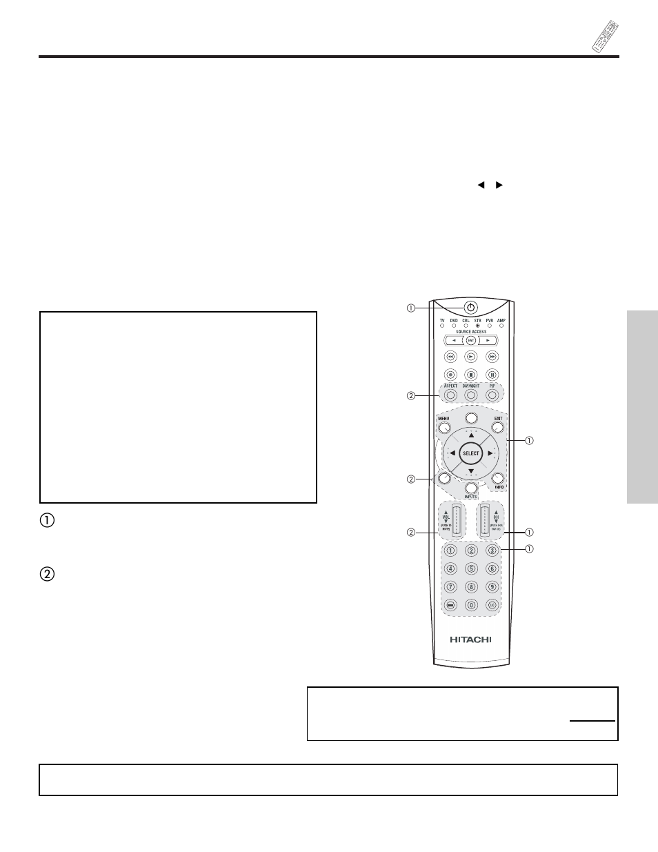 The remote control, My satellite receiver/stb code is | Hitachi 55HDX61 User Manual | Page 43 / 100