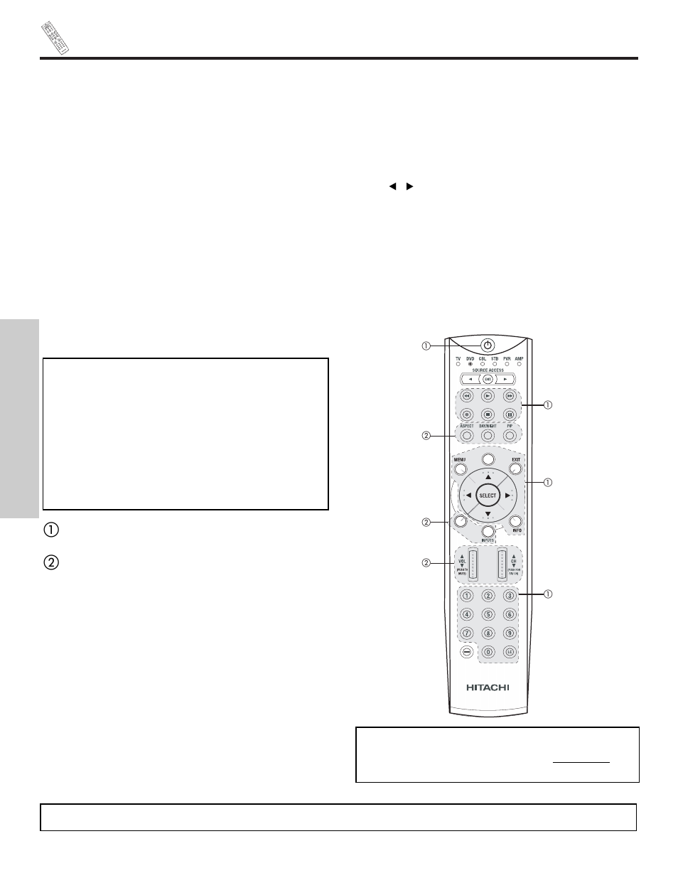 How to use the remote to control dvd functions, The remote control, My dvd player code is | Hitachi 55HDX61 User Manual | Page 44 / 100