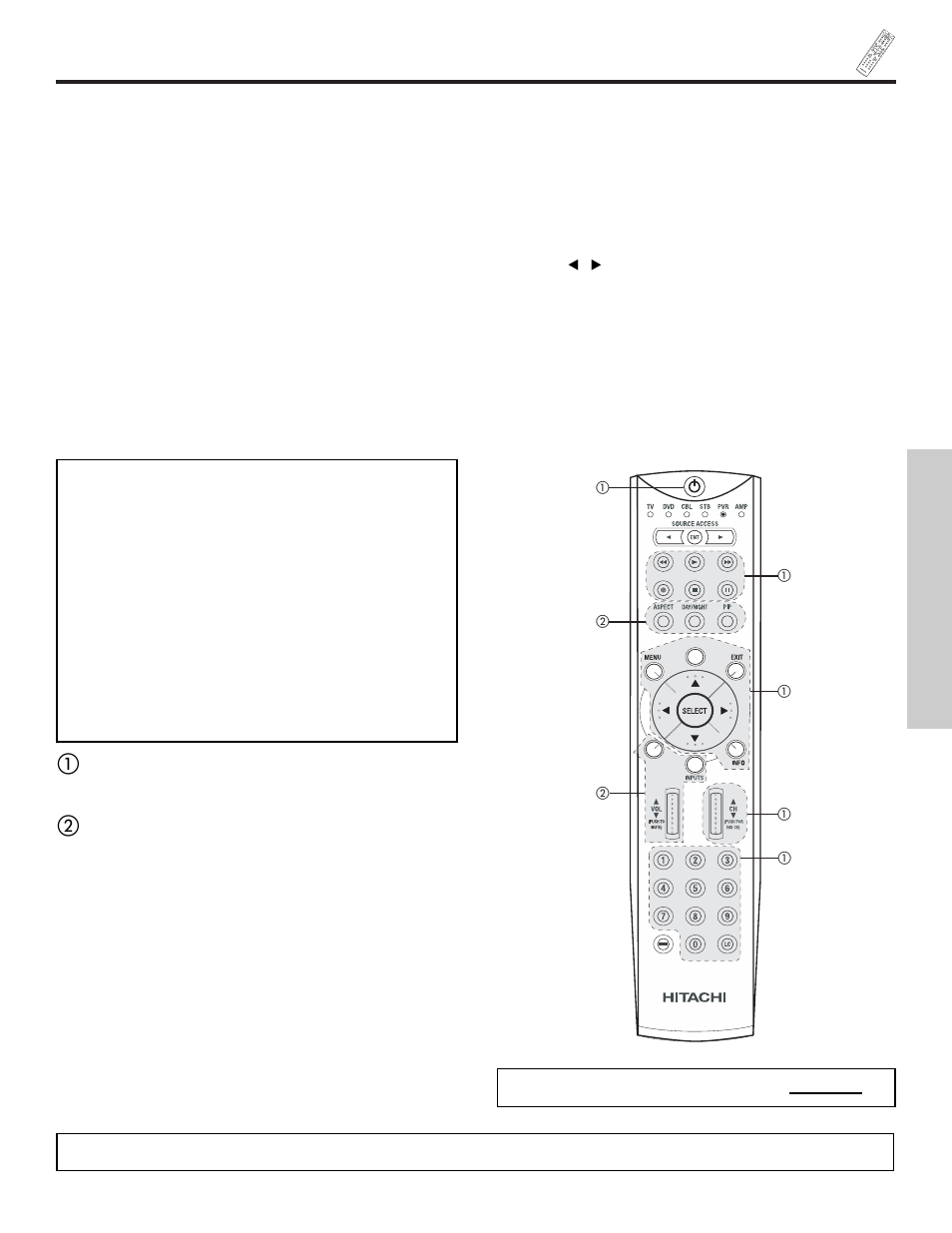 How to use the remote to control vcr/pvr functions, The remote control, My vcr/pvr code is | Hitachi 55HDX61 User Manual | Page 45 / 100