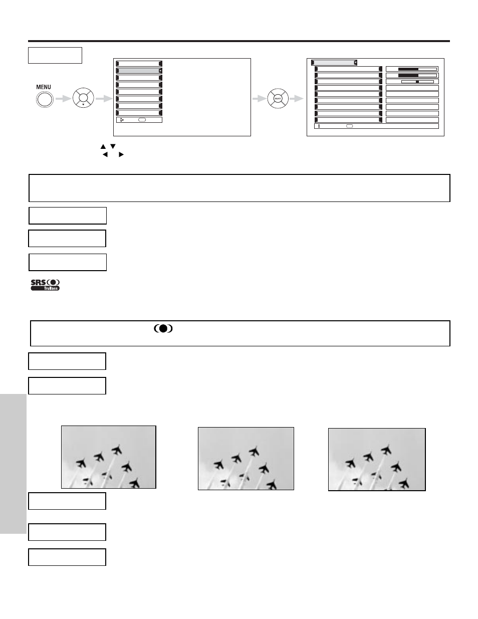 Audio, On-screen displa y | Hitachi 55HDX61 User Manual | Page 58 / 100