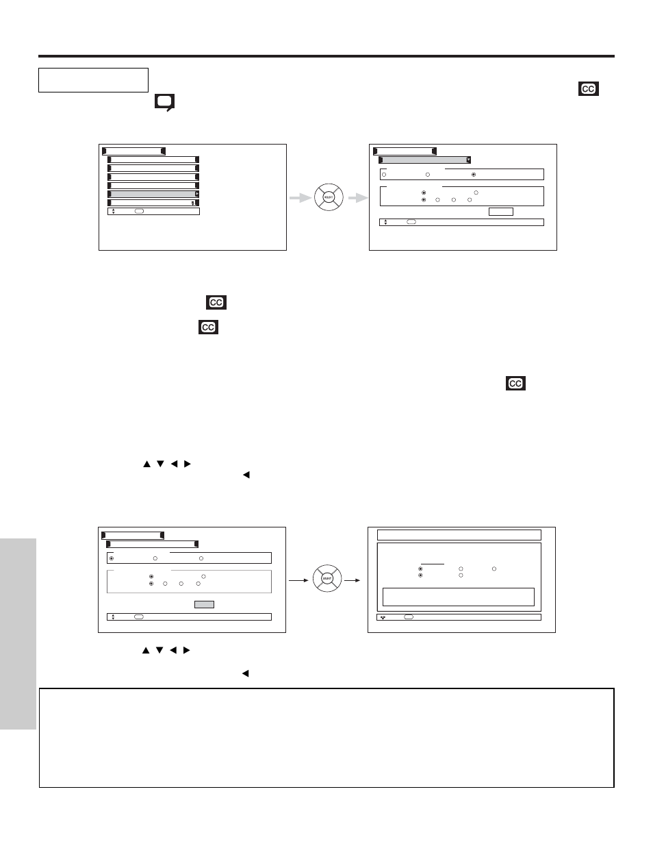 Setup, On-screen displa y, Set closed caption | Hitachi 55HDX61 User Manual | Page 76 / 100