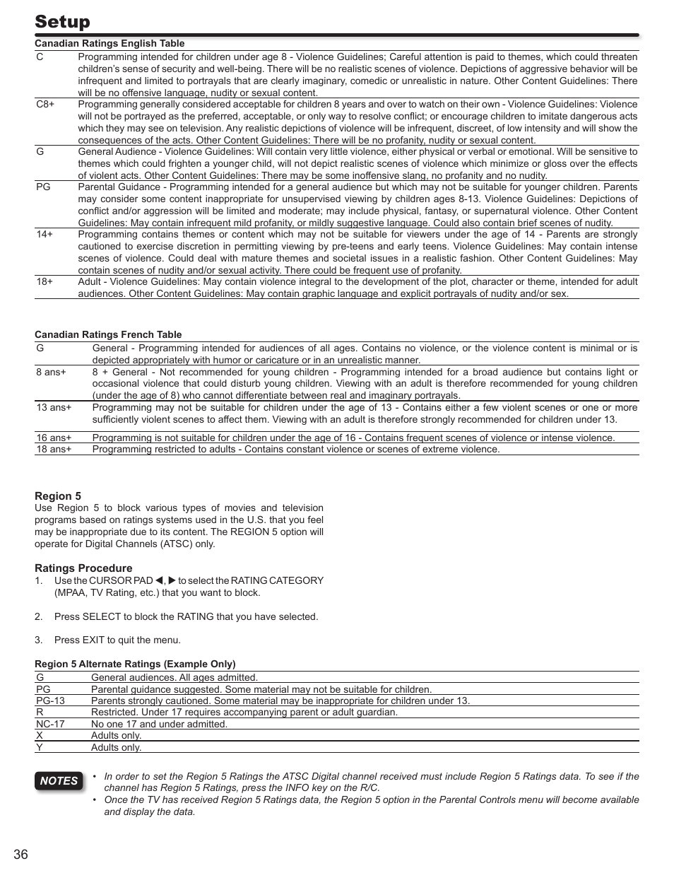 Setup | Hitachi ULTRAVISION L32S504 User Manual | Page 36 / 60