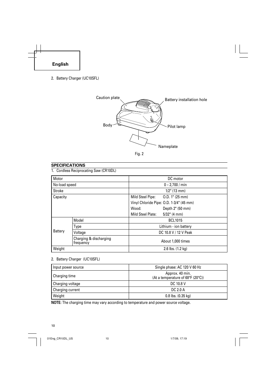 Hitachi CR 10DL User Manual | Page 10 / 56