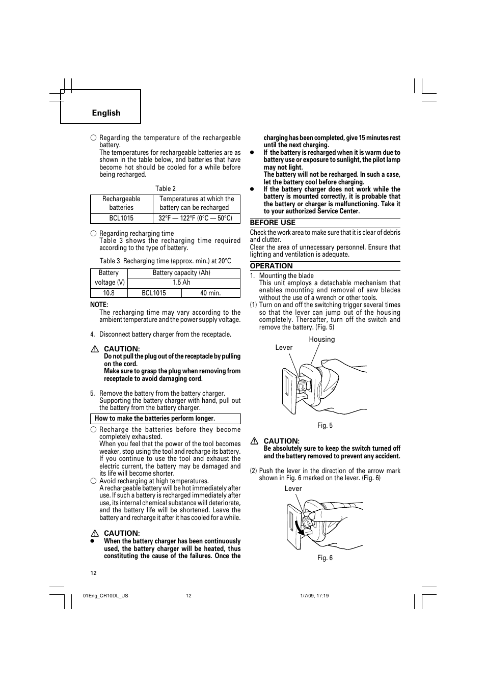 Hitachi CR 10DL User Manual | Page 12 / 56