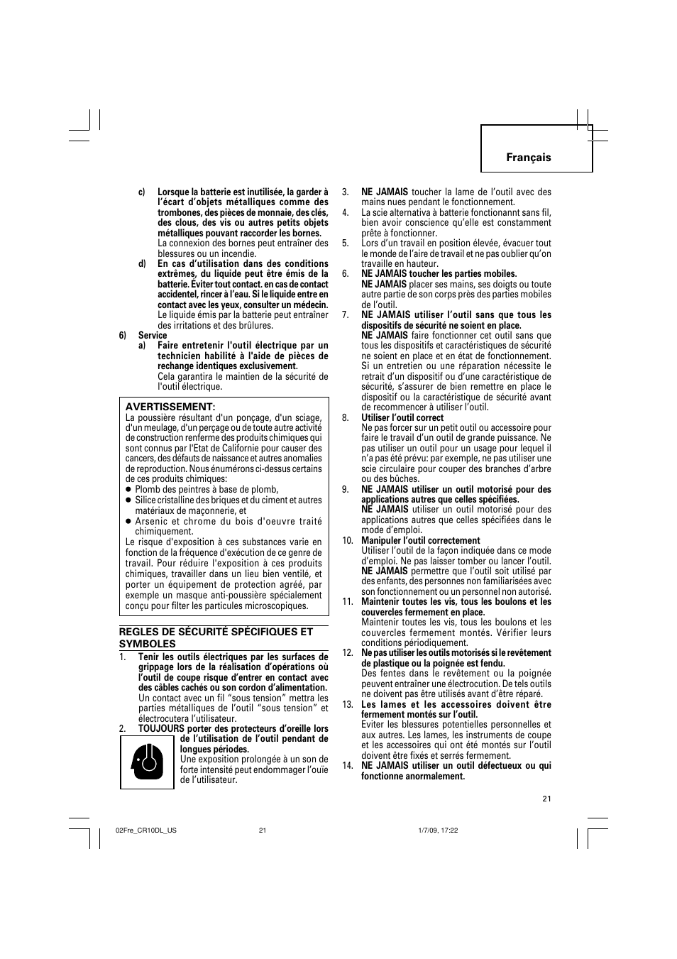 Hitachi CR 10DL User Manual | Page 21 / 56