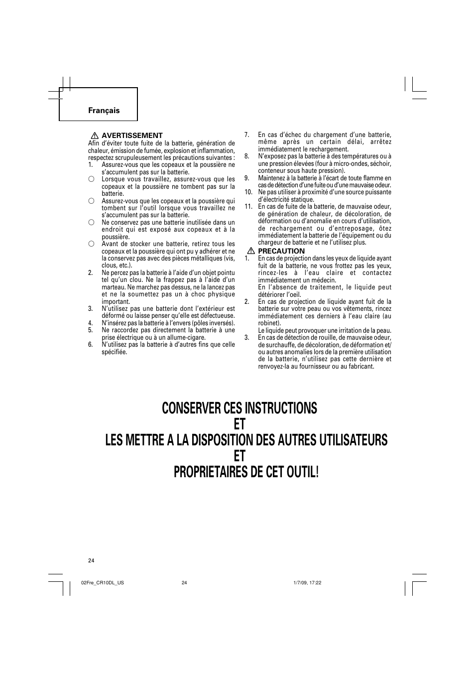 Hitachi CR 10DL User Manual | Page 24 / 56