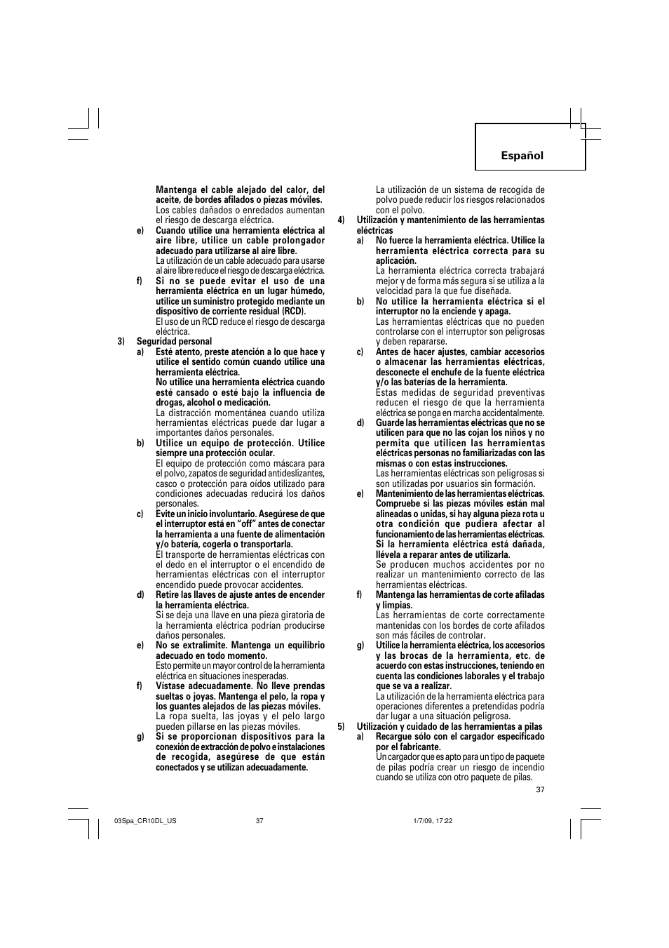 Hitachi CR 10DL User Manual | Page 37 / 56