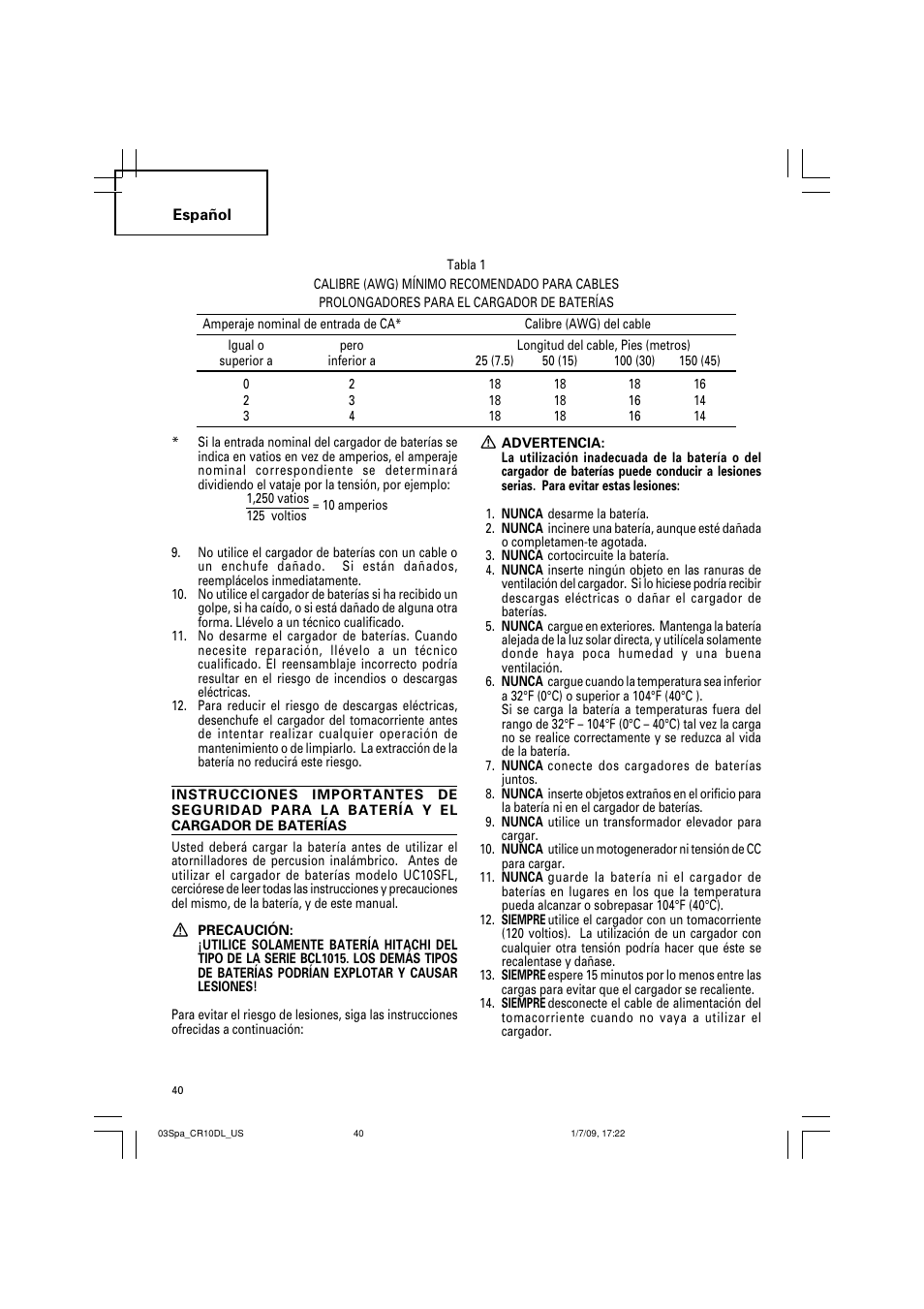 Hitachi CR 10DL User Manual | Page 40 / 56