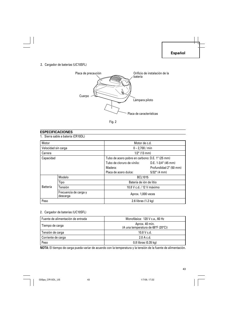 Hitachi CR 10DL User Manual | Page 43 / 56