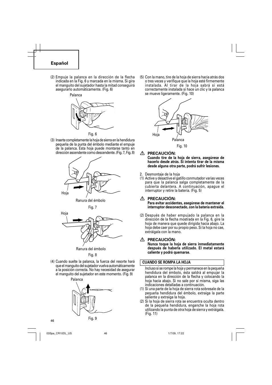 Hitachi CR 10DL User Manual | Page 46 / 56