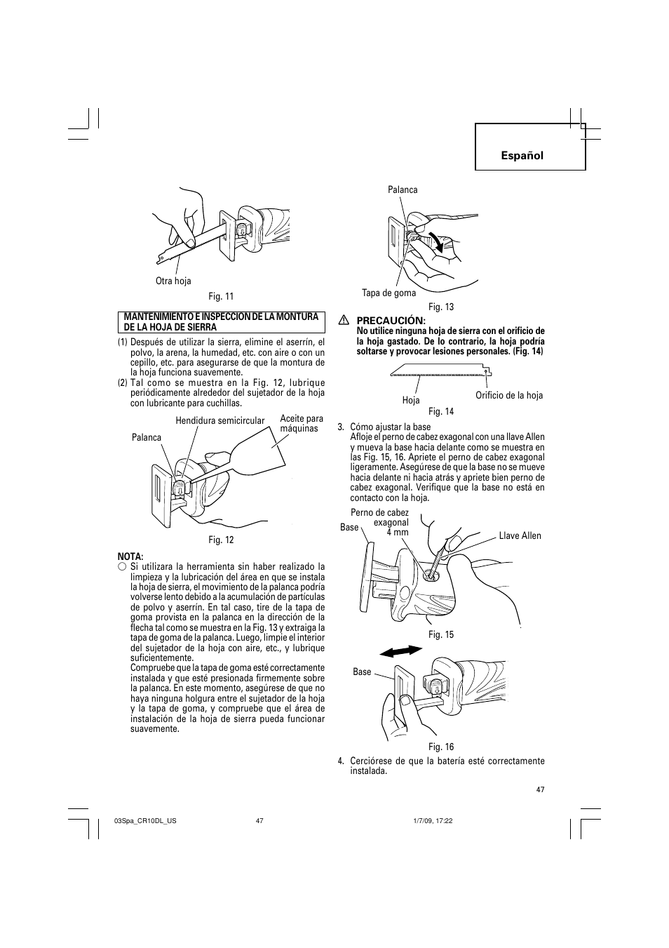 Hitachi CR 10DL User Manual | Page 47 / 56