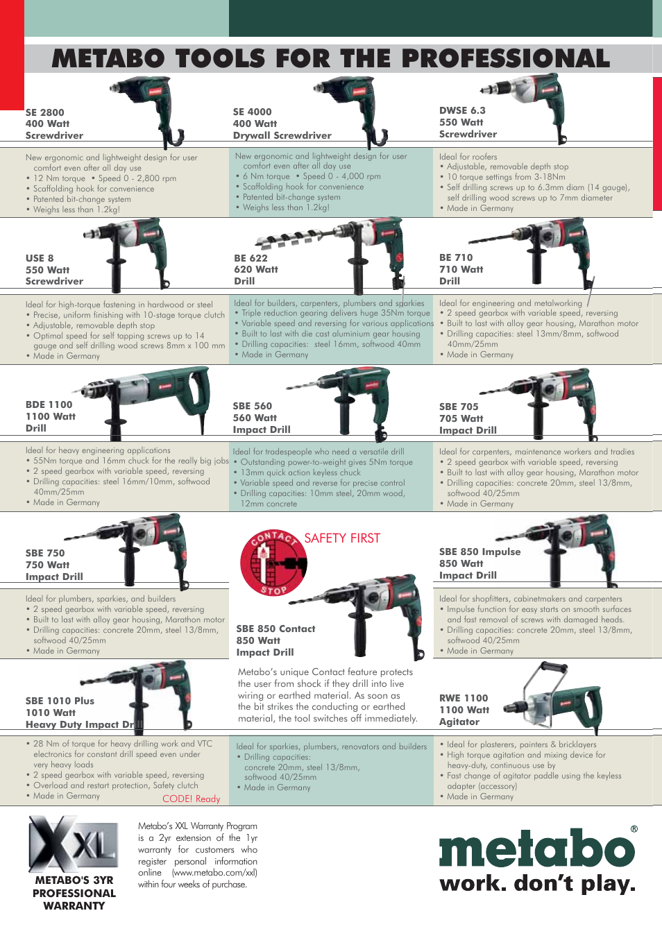 Metabo tools for the professional, Safety first | Hitachi DS14DVF3 User Manual | Page 21 / 30