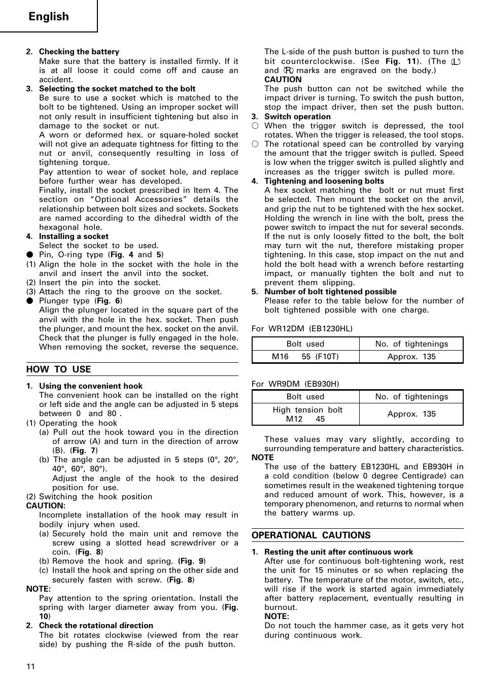 English | Hitachi WR 12DM User Manual | Page 12 / 98