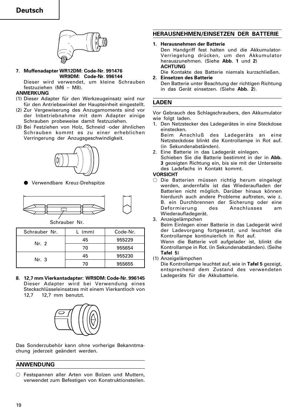 Deutsch | Hitachi WR 12DM User Manual | Page 20 / 98