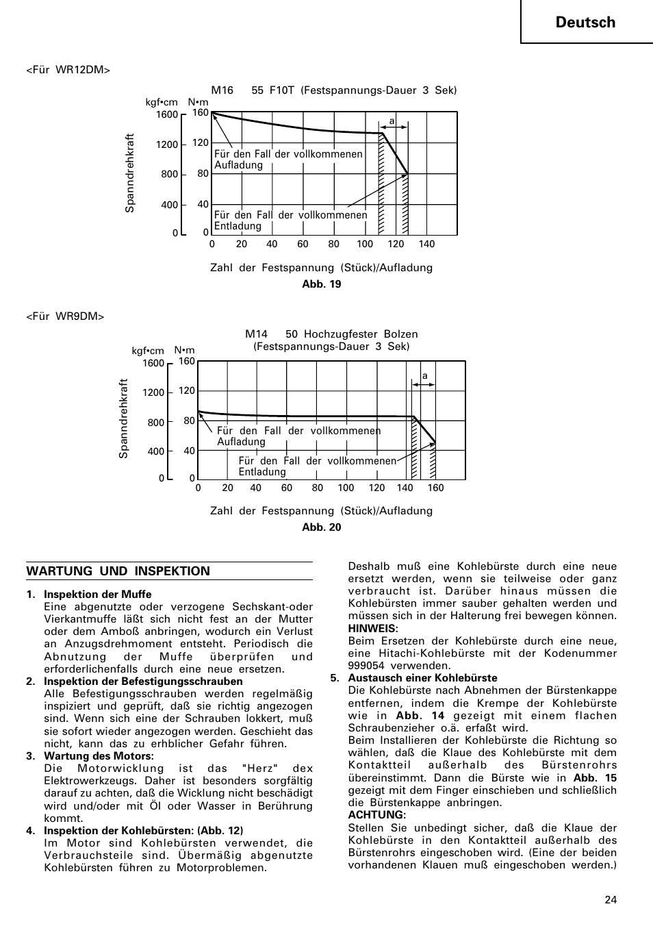 Deutsch | Hitachi WR 12DM User Manual | Page 25 / 98