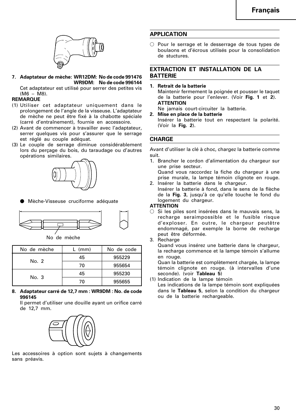 Français | Hitachi WR 12DM User Manual | Page 31 / 98