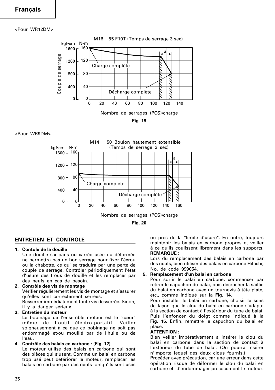 Français | Hitachi WR 12DM User Manual | Page 36 / 98