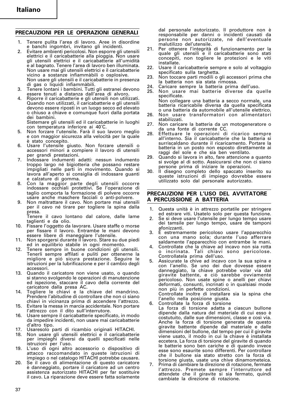 Italiano | Hitachi WR 12DM User Manual | Page 38 / 98