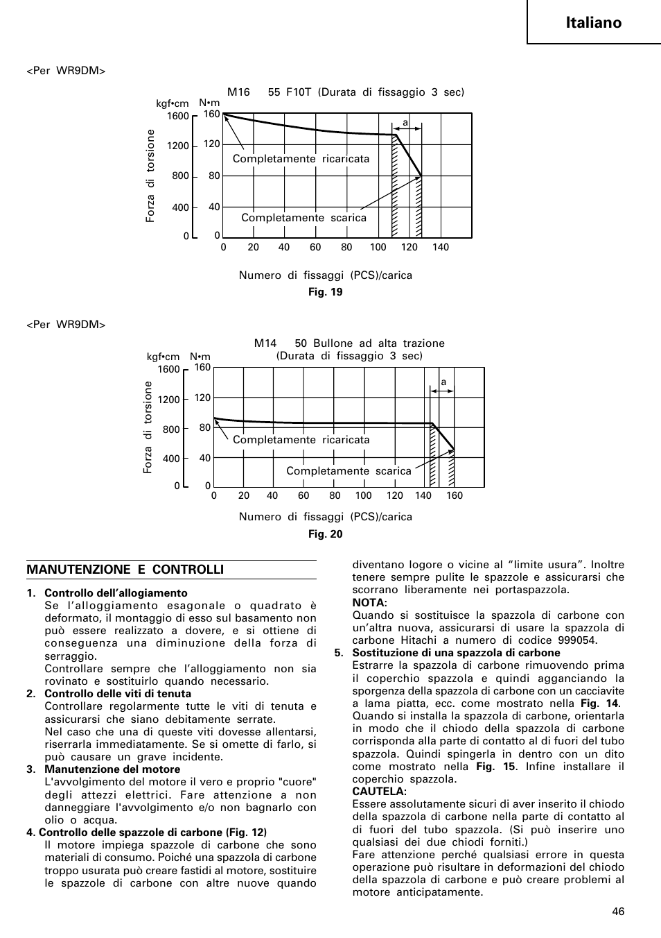 Italiano | Hitachi WR 12DM User Manual | Page 47 / 98