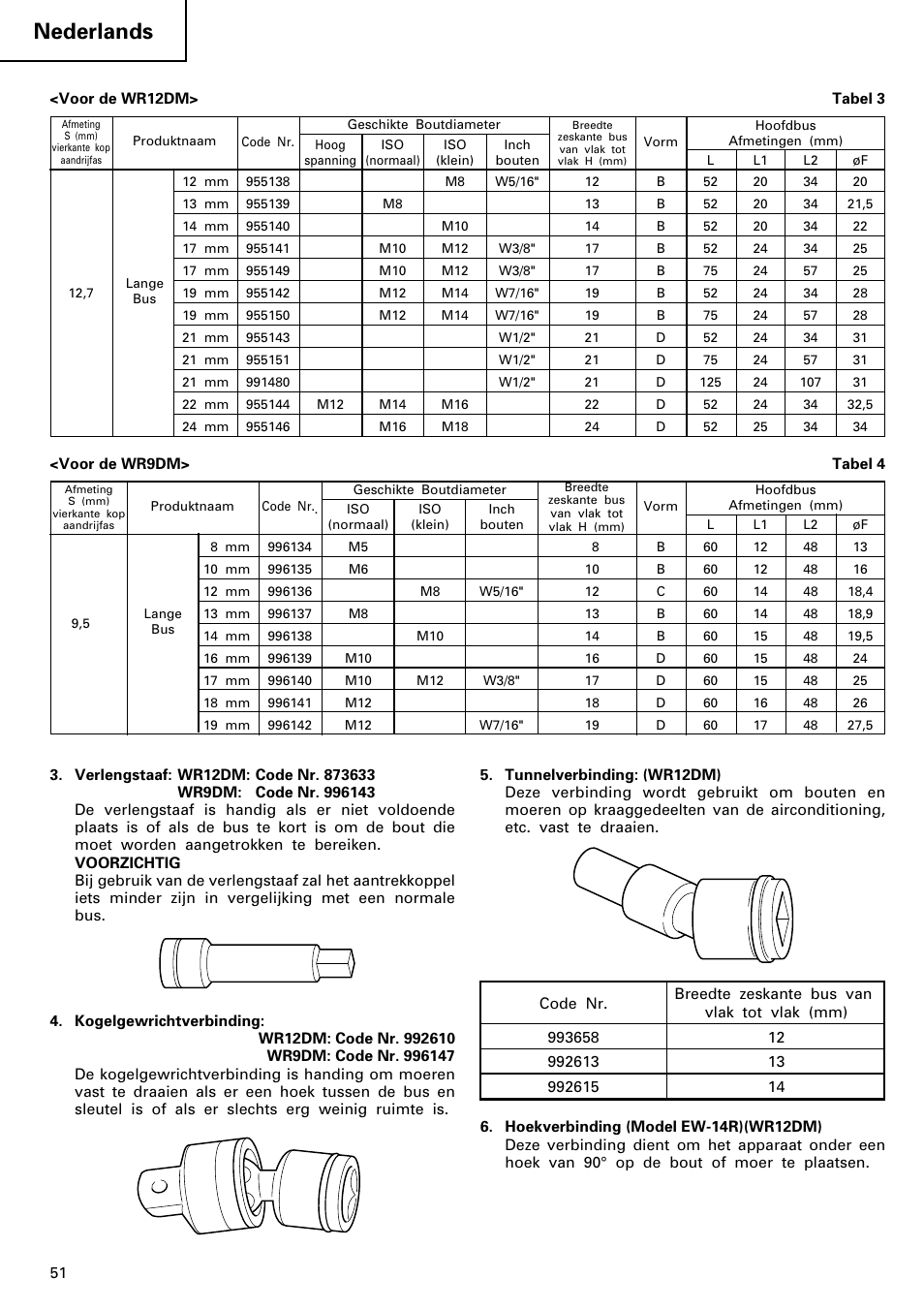 Nederlands | Hitachi WR 12DM User Manual | Page 52 / 98