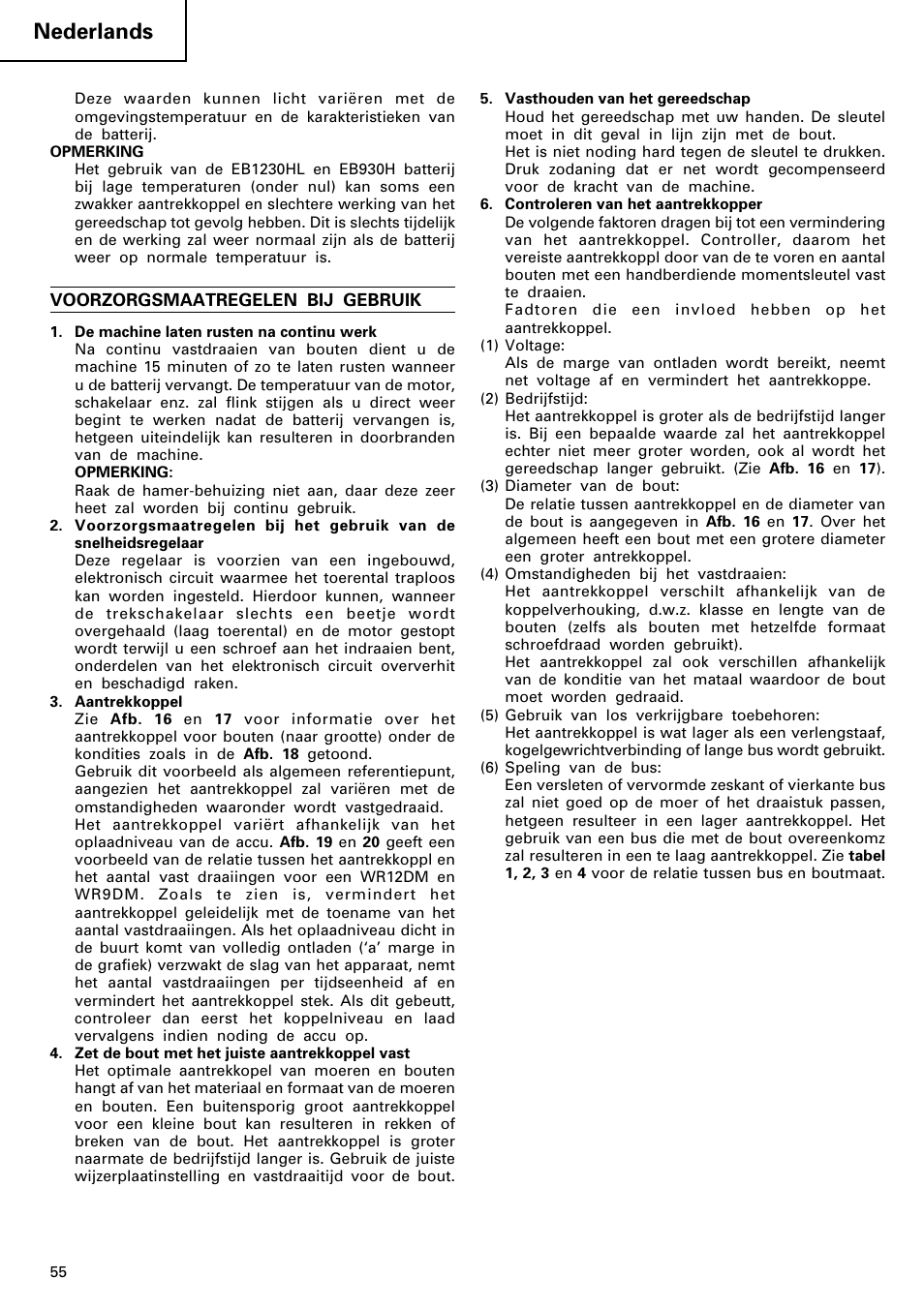 Nederlands | Hitachi WR 12DM User Manual | Page 56 / 98